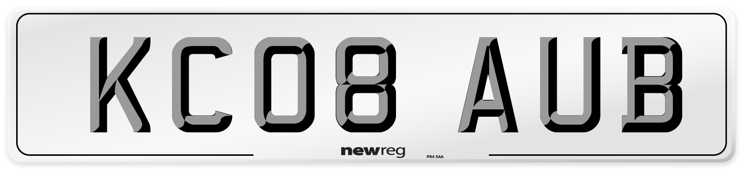KC08 AUB Number Plate from New Reg